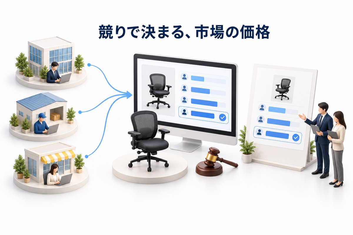 競りで決まる、市場の価格
